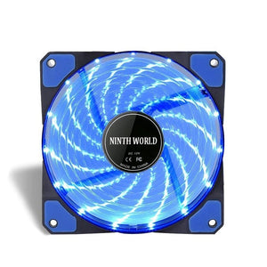 120mm PC Computer 16dB Ultra Silent 15 LEDs Case Fan Heatsink Cooler Cooling w/ Anti-Vibration Rubber,12CM Fan,12VDC 3P IDE 4pin