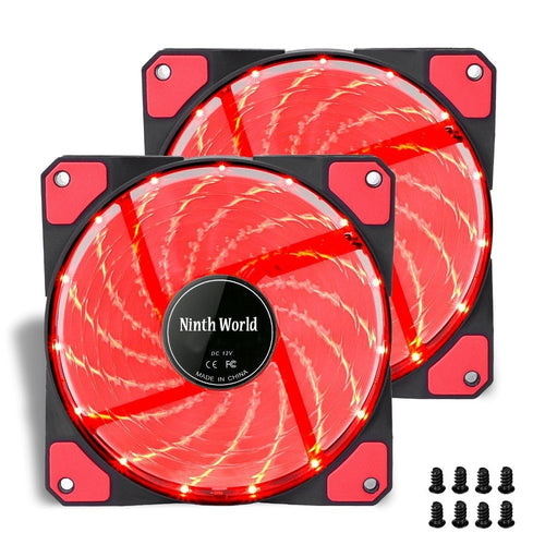 120mm PC Computer 16dB Ultra Silent 15 LEDs Case Fan Heatsink Cooler Cooling w/ Anti-Vibration Rubber,12CM Fan,12VDC 3P IDE 4pin