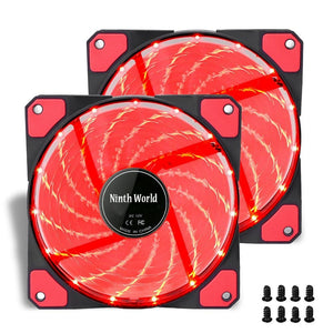 120mm PC Computer 16dB Ultra Silent 15 LEDs Case Fan Heatsink Cooler Cooling w/ Anti-Vibration Rubber,12CM Fan,12VDC 3P IDE 4pin